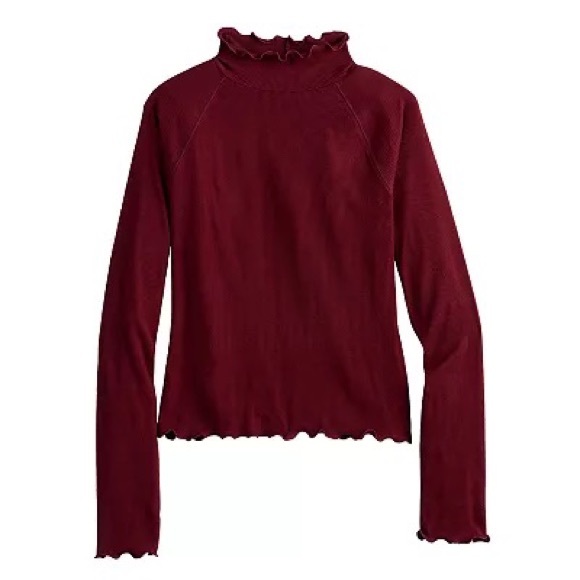 SO® Cozy Mockneck Top- Aged Wine- Size Medium - Picture 2 of 8